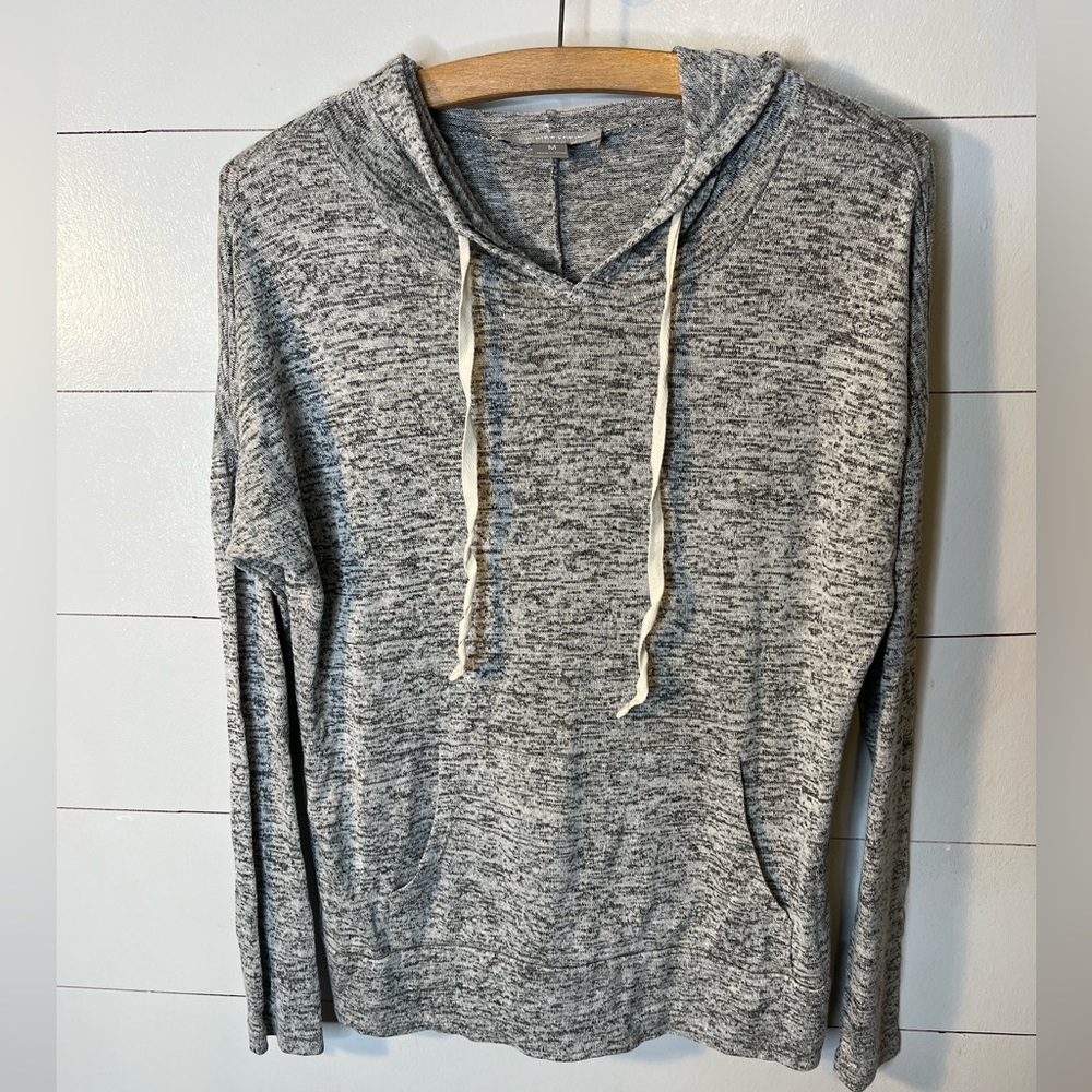PURPLE SNOW GREY HOODED SWEATER SZ M